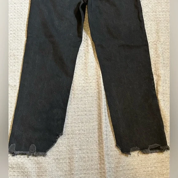 Free People We The Free Black Tapered Baggy High Rise Boyfriend Fit Jeans 26 NWT - Picture 7 of 12